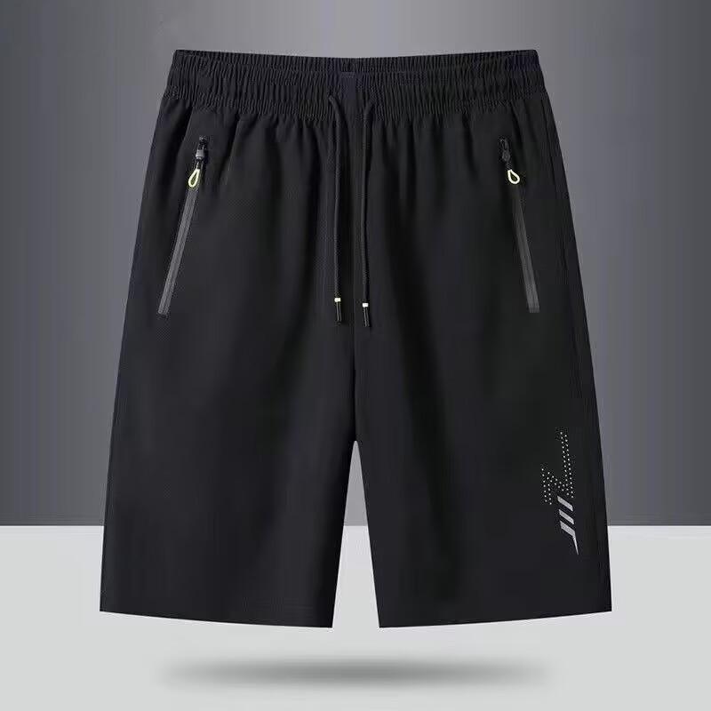 

Мужские быстросохнущие летние шорты из ледяного шелка: Легкий, Повседневный, Спортивный или Пляжный, Доступны большие размеры Large (130-160 jin) чёрный