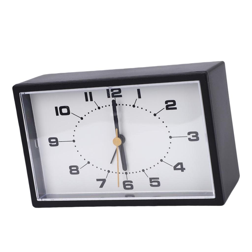 Analog Alarm Clock Quiet Battery Operated Plastic Minimalist Desk Analog Clock for Living Room Bedroom