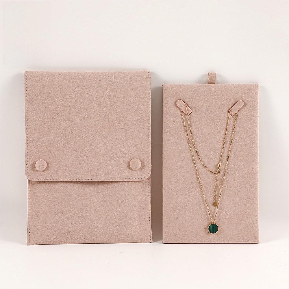 Portable Soft Velvet Jewelry Organizer Pouch Lightweight Button Closure Storage Bag Wedding Gifts Bag For Jewelry Earring Holder