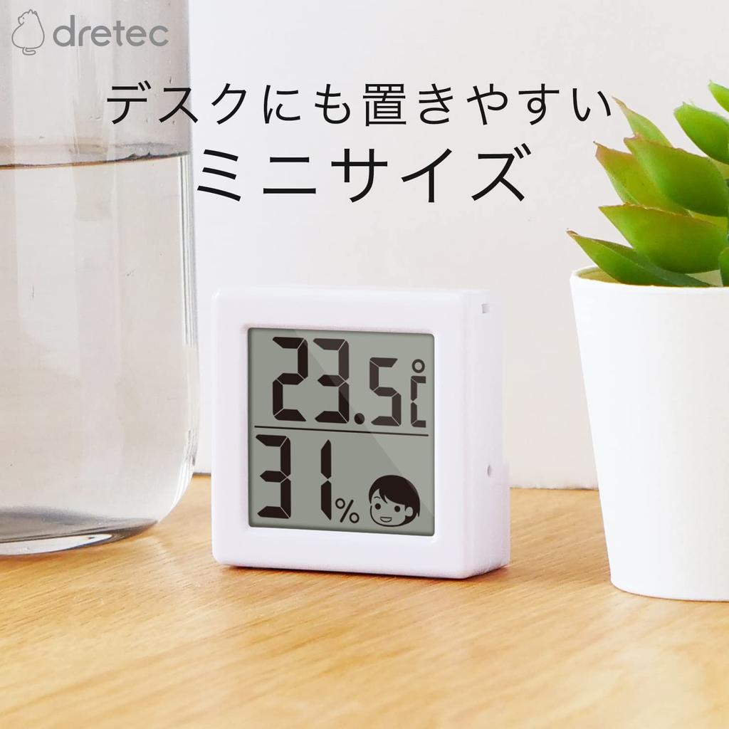 Dretec Thermometer and Hygrometer Digital Heat Stroke and Influenza Prevention Small Compact White
