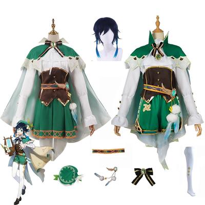  Venti Cosplay Costume  Impac Costume Wig Full Set Mondstadt Wind God Game Uniform Halloween Costumes for Women