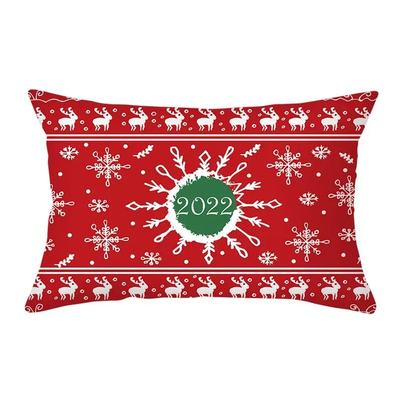 Christmas Cushion Cover Red Pillowcase Sofa Decoration Pillow Home Decor