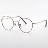 Alloaiweeo [Alo Basic] Al8204 1614G Semi-Oversized Round Brown/Gold Metal Glasses