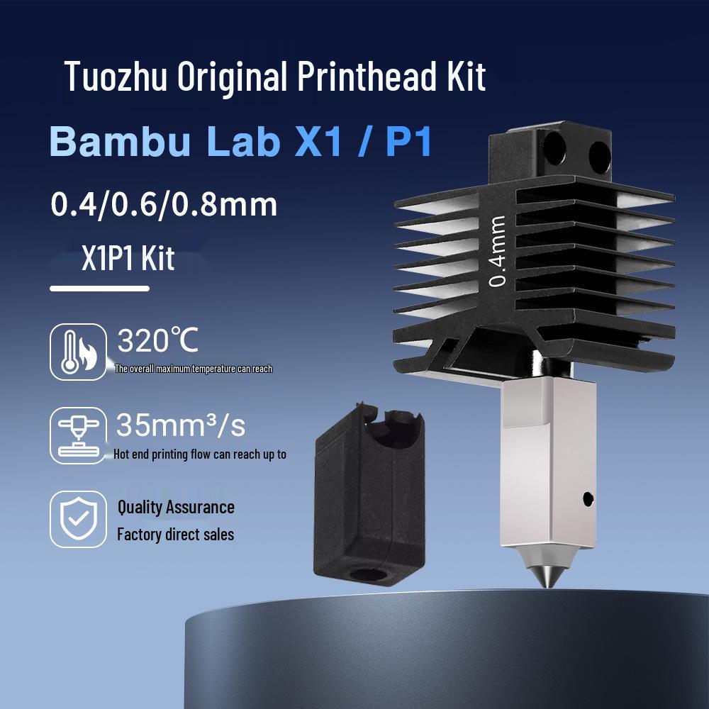 Bamboo X1/P1 Series 3D Printer Upgrade: All-Metal Hotend with Hardened Steel Nozzle