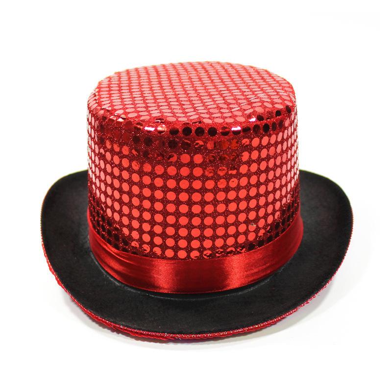 High hat retro British gentleman jazz hat magician hat show sequined hat rain high hat non-woven