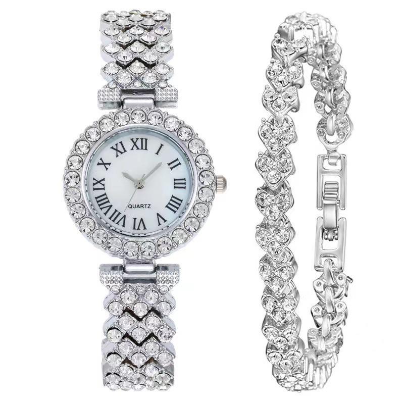 Fashion Rhinestone Women's Roman Numeral Quartz Bracelet Watch