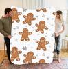 1pc Super Soft Printed Christmas Gift Blanket Cute Gingerbread for Man Snowflake Gift for Family Suitable for Bedroom Blanket