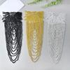 Pair Of Sequins Fringe Shoulder Patches For Party Attire Comfortable Long Wear Decorative Accent