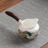 Ceramic Tea Dispenser Fair Cup Tea Pouring Device Tea Sea Suet Jade White Porcelain Fair Cup Solid Wood Side Handle Large Fair Cup