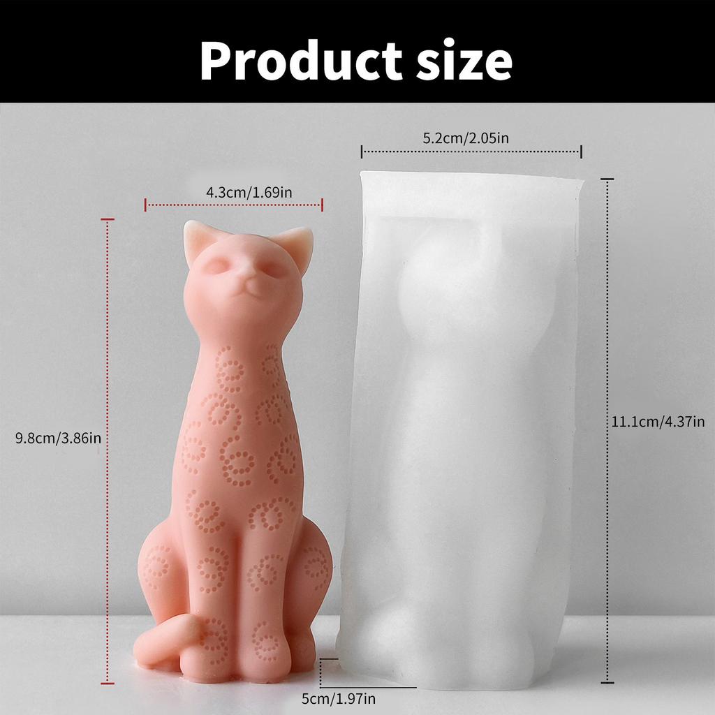 Flexible Silicone Mold Handmade Scented Candle Mould 3D Sitting Cats Aromatherapys Jewelry Mold Home Decoration Mold