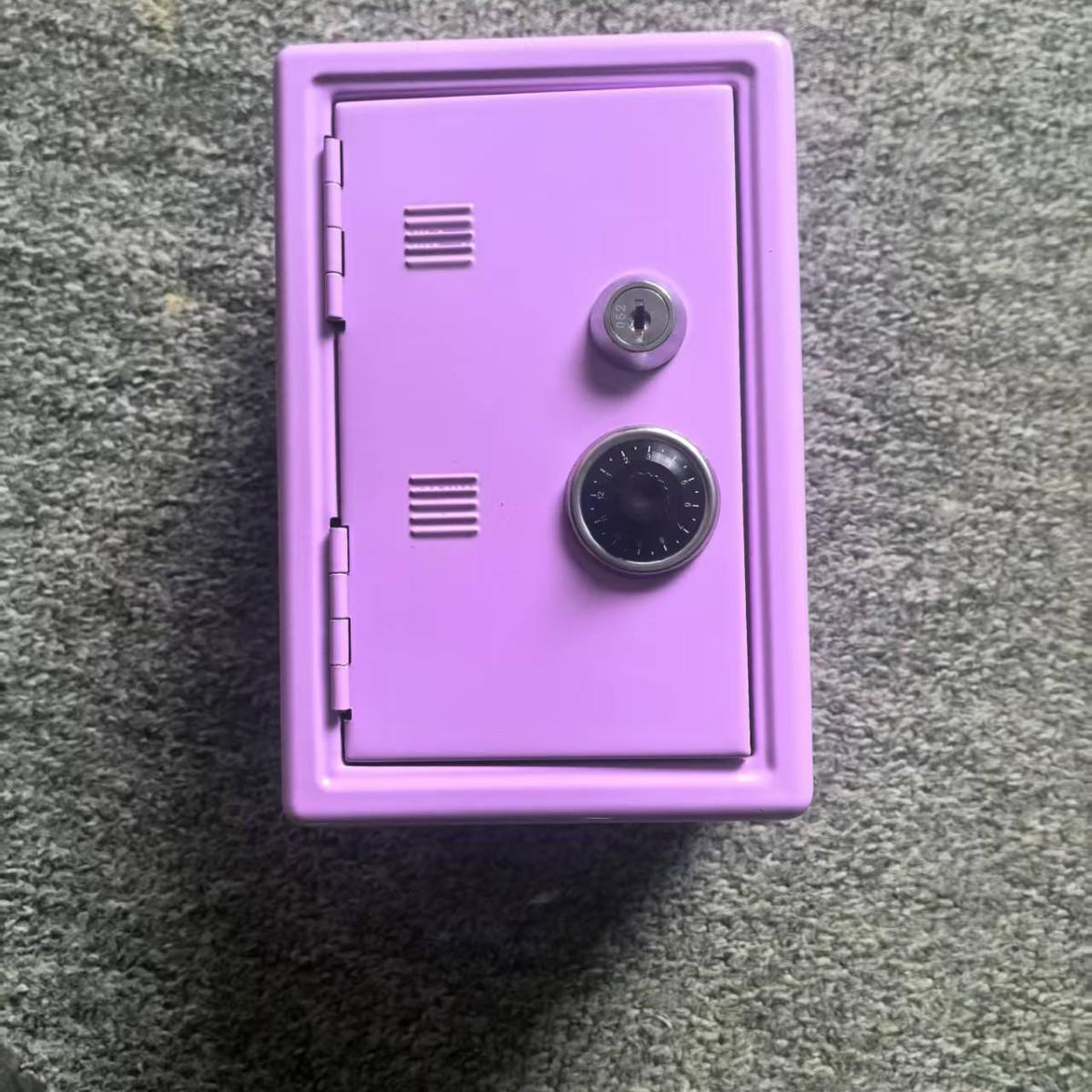 Креативная металлическая копилка: Детский мини-сейф с замком