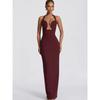 Europe and the United States 2026 New Neck-style Chest Hollow Waist Dress, Dinner Party Red Carpet Shape and Floor Dress