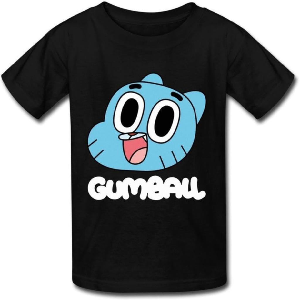 StaBe 6-16 years old tee Fun The Amazing World of Gumball Kids Boys Girls Youth T-Shirt Black