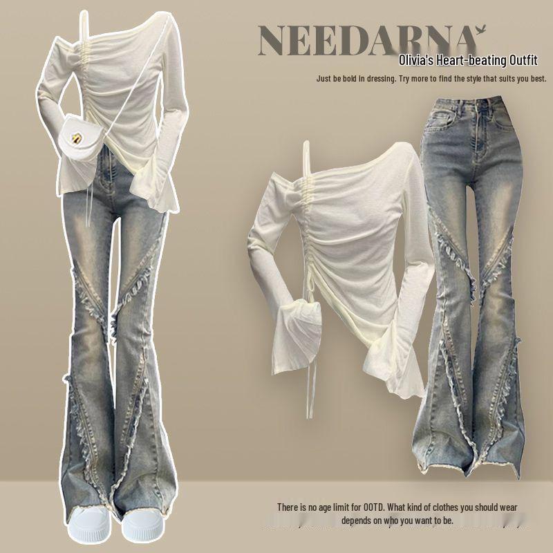 Korean Style Women's Spring Jeans Set: Trendy, Sassy, Street-Ready