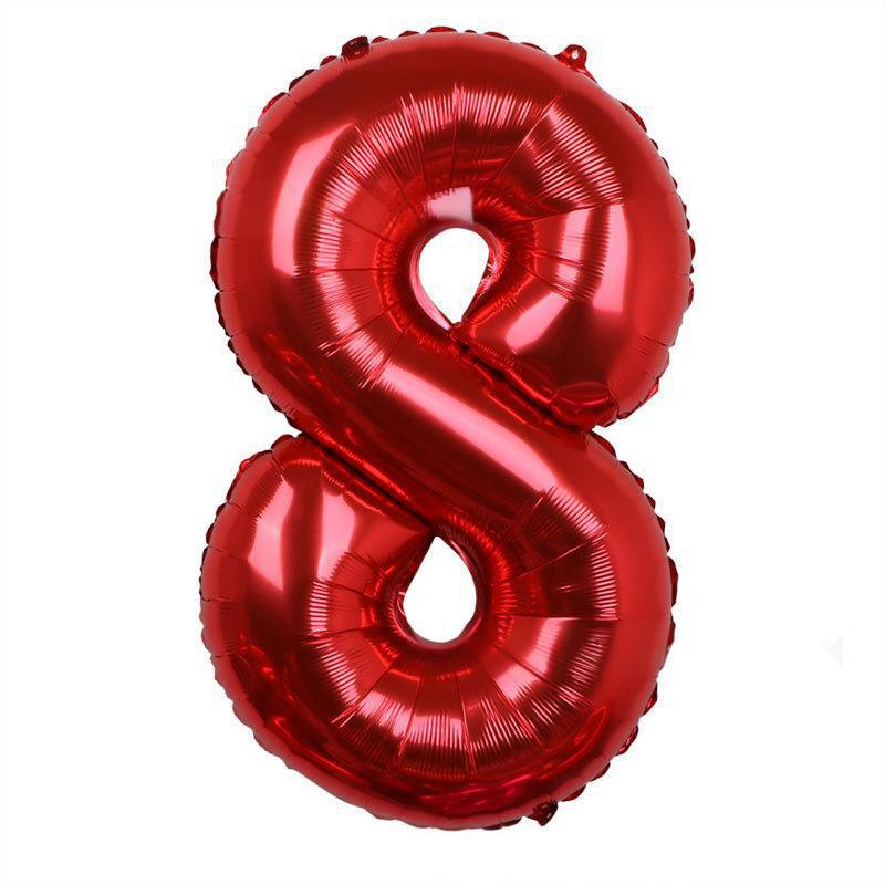 32 Inch Digital Aluminum Film Balloon, Medium Digital Gold Silver Red Black Gradual Change Color Birthday Decoration Wedding Party Balloon