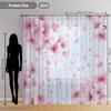 2PCS Digital Print Sheer Curtain, Drifting Cherry Blossom Petals Pattern, Dreamy Romantic Spring Japanese Sakura Style Decor