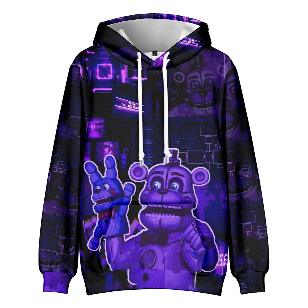 Unisex Fashion Five Nights At Freddy's Hoodie Sweatshirt Cartoon Printed Streetwear Hoodies for Couples
