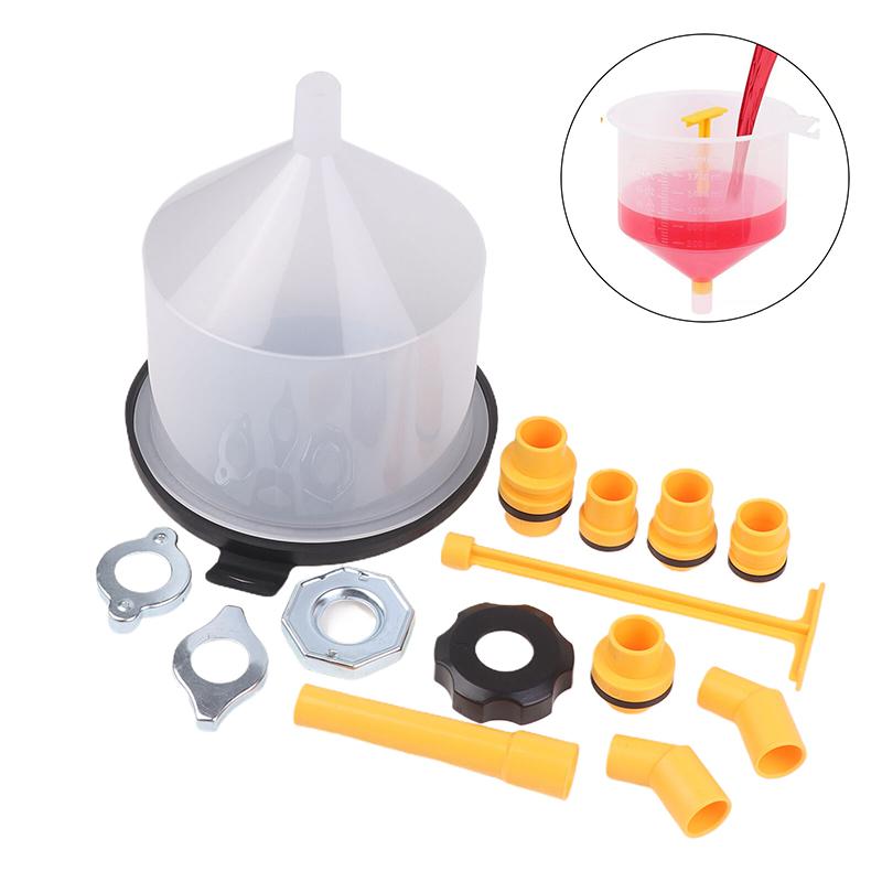 15Pcs/Set Car Accessories Fit Universal Vehicles Pour Oil Tool Spill Proof Coolant Filling Kit Plastic Filling Funnel Spout