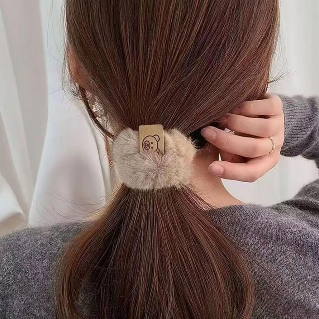 Plush Fluffy Autumn Winter Elastic Hair Bands for Women And Girls Large Intestine Ponytail Holder Hair Rings 1/3PCS Hair Accesso