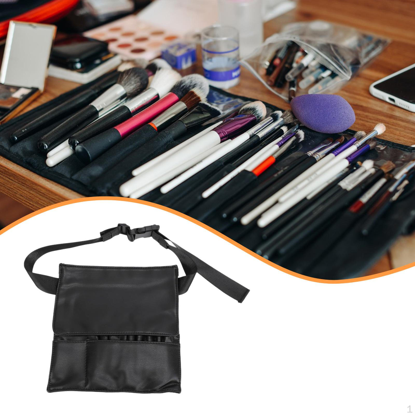

Makeup Artist Waist Bag Cosmetic Brush Holder Multi Pockets Sleek Practical Crossbody Tool Pouch