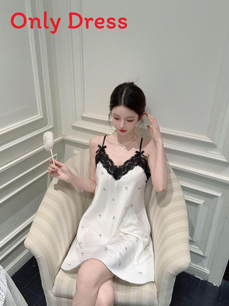 Ice Silk Sleeveless Short Dress For Women With Breathable Comfort For Home Use