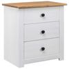 Day and Night - Day and Night Solid White Panama Pine Wood Bedside Table 46x40x57 Cm