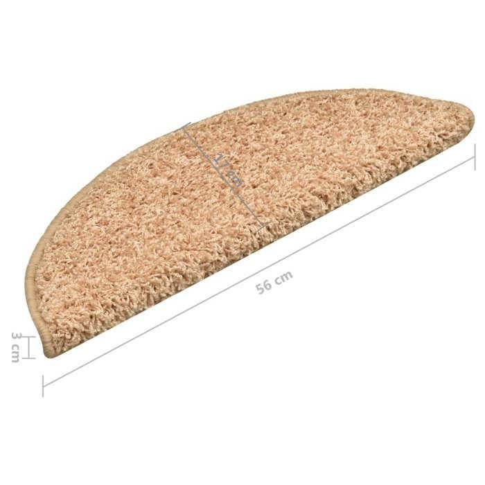VidaXL Tapis d'escalier 15 pièces 56 x 17 x 3 cm Doré Demi-rond 322378