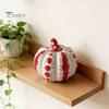 Rot-Weiß gepunktete Kürbisse Keramische Kürbisskulptur, Moderne Figur, Bauernhaus Sammlerstück Handwerk Geschenke Tischdekoration für Herbst, Halloween,