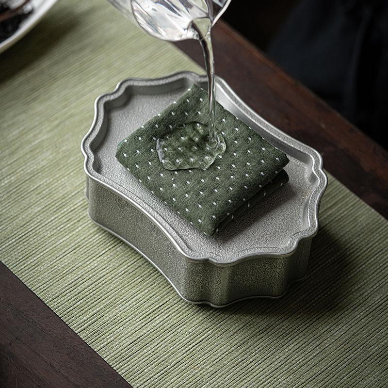 Japanese Minimalist Cotton-Linen Tea Towel - Absorbent, Eco-Friendly Dishcloth, Mori Style Tea Ceremony Accessory.