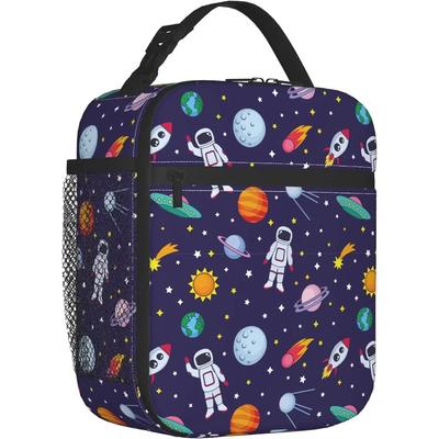Borsa Termica Pranzo Spazio Astronauti per Ragazzi Ragazze Donne Borsa Tote Bento Isolante Portatile Riutilizzabile per Picnic Spiaggia