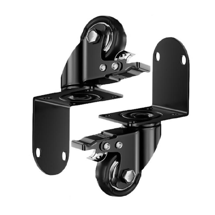 Easy Move 2pcs Furniture Casters with Corner Fittings Polyurethane Casters Quick Installation for Sofas & Side Tables