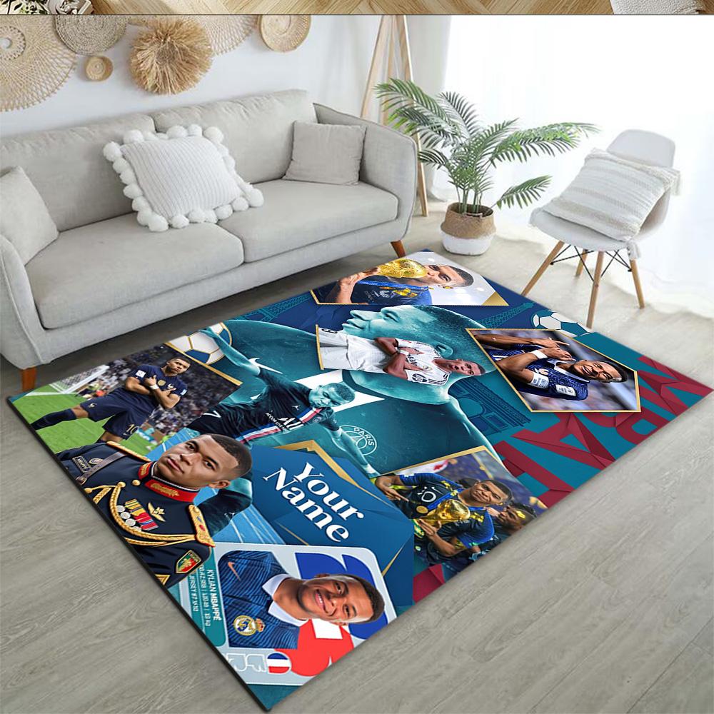 Mbappe Personalized Text Carpet Perfect For Outdoor Dining Room Dormitory Living Rooms Antislip Carpet Anime Office Decor Spiritual Gift