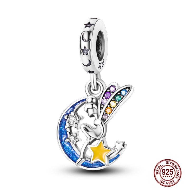 

S925 стерлингового серебра голубые хамелеоны подвески подходят оригинальные браслеты семейные щенки клипсы подвески бусины DIY женские ювелирные изделия подарки