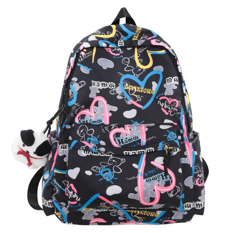 

Рюкзак Graffiti для старшокласників. Водонепроникний, зносостійкий шкільний рюкзак великої місткості чорний