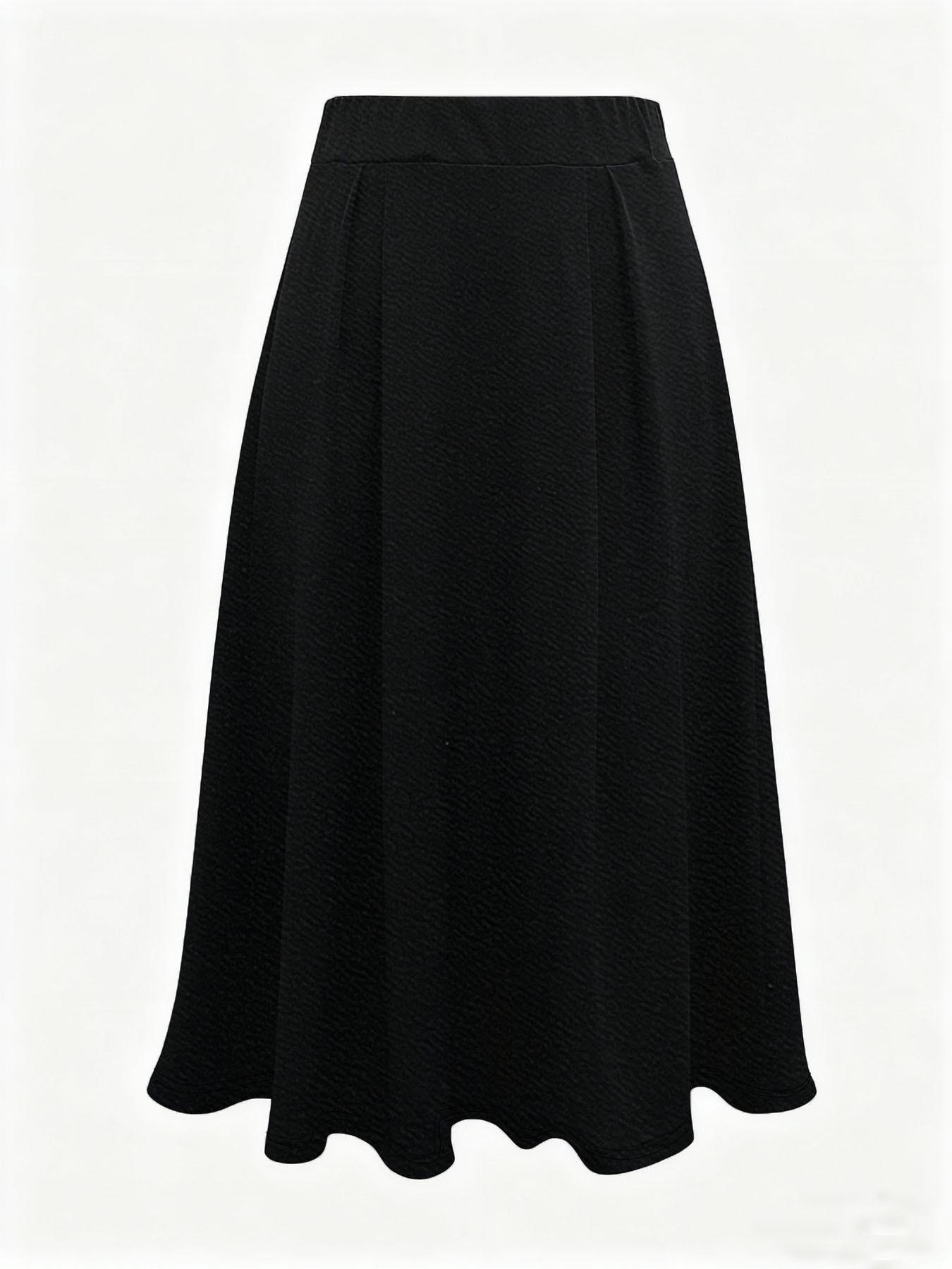 Elegant Draping Mid-Length Plus Size Umbrella Skirt for Women 4XL