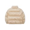 MLB FW22 Logo All Over Print Label Stand Collar Goose Down Zipper Long Sleeve Puffer Jacket Short Women Outerwear Beige 3FDJM0226-43BGS