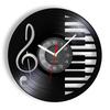 Music Notes Wall Art Treble Clef Vinyl Record Wall Clock Hanging Sheet Music Art Vintage Watch Rock N Roll Music Lover Gift