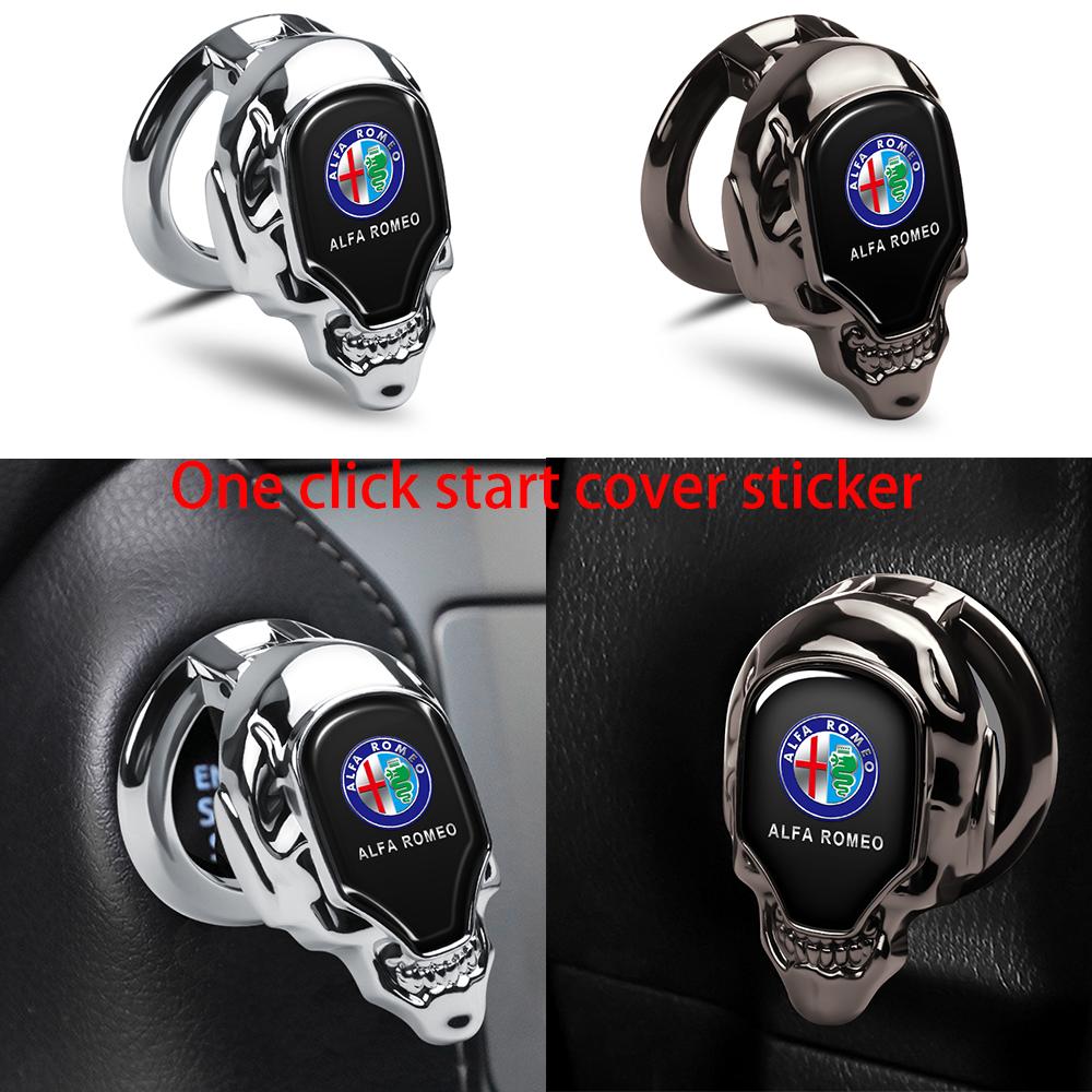YYCE3 1pc Car Engine Start Stop Switch Button Cover Sticker For Alfa Romeo Giulietta GT 159 147 156 Mito Stelvio Volante Accessories