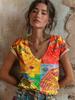 2026 Women's Tops Women's Floral T-Shirt Summer 2026 Short Sleeve Casual Loose Vintage Streetwear Fashion Clothes for Woman