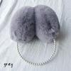 2024 New Thickened Earmuffs Cute Girl Party Style Headdress Winter Fluffy Plush Imitation Pearl Beaded Headband