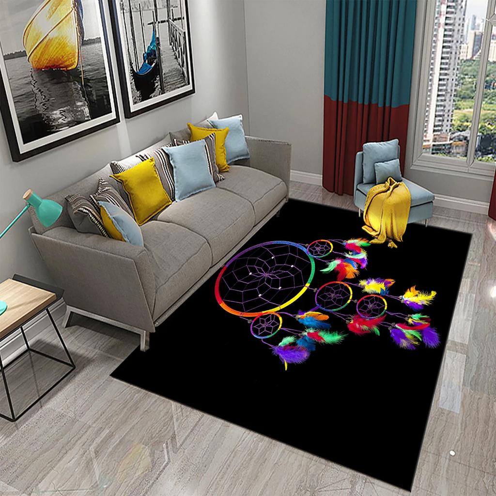 3D Traumfänger Teppiche Böhmischer Stil Bereichsteppich für Badezimmer Küche Eingang Rutschfeste Matte Schlafzimmer Wohnzimmer Dekor Bodenteppiche