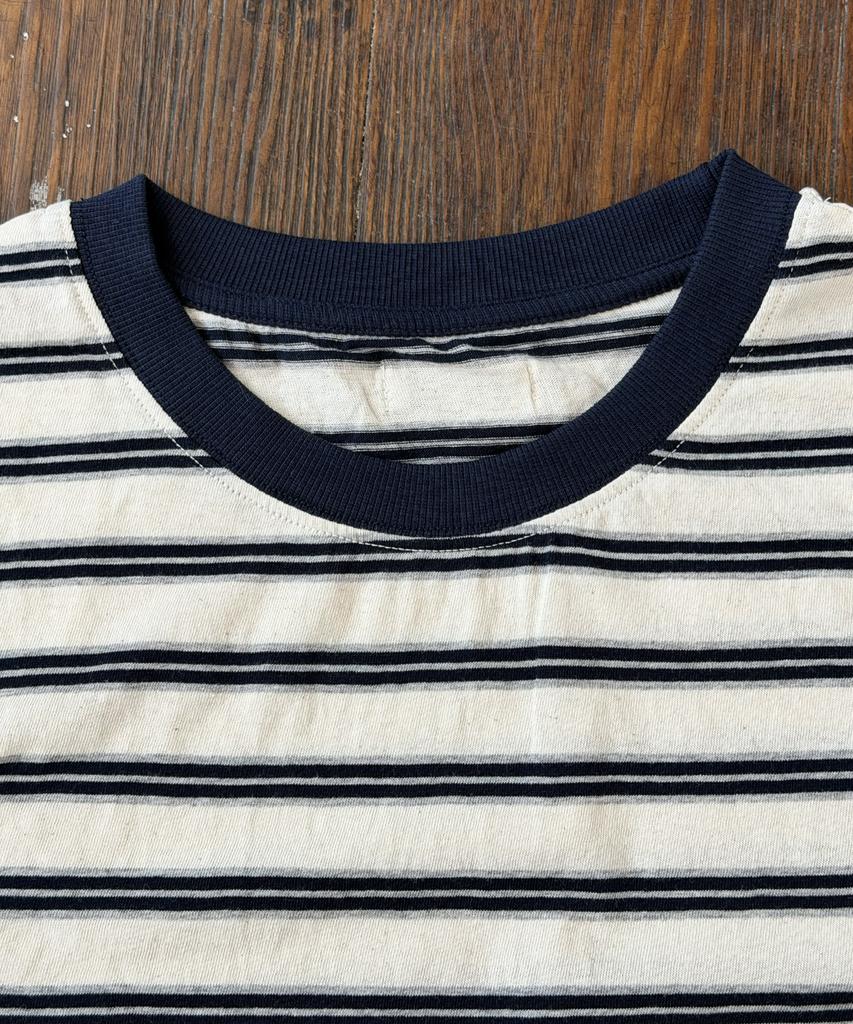 SAYUU Striped Biscuit Long Sleeve Tee Ivory