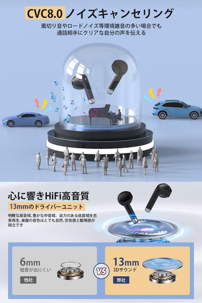 Bluetooth Wireless 48 Hours Deep LED IPX7 Instant Bluetooth Earbuds with Fast Compatible with and Web Conferencing Earbuds, Playtime, Bass, Display,