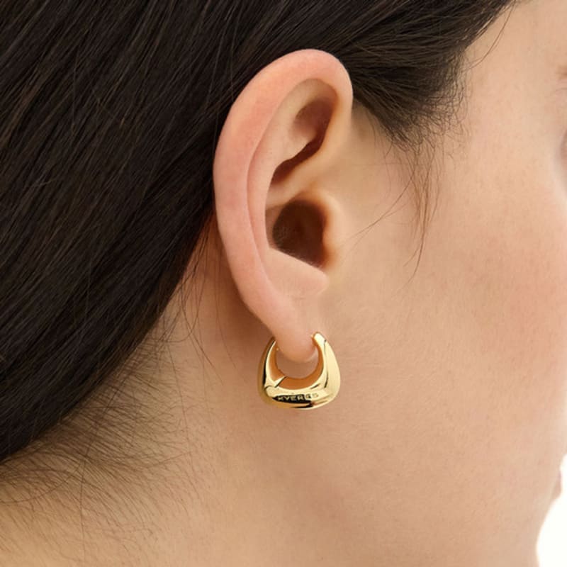 hyeres-lor champagne moon silver (Y) hobo one-touch earrings HL2E56217Y9XXX