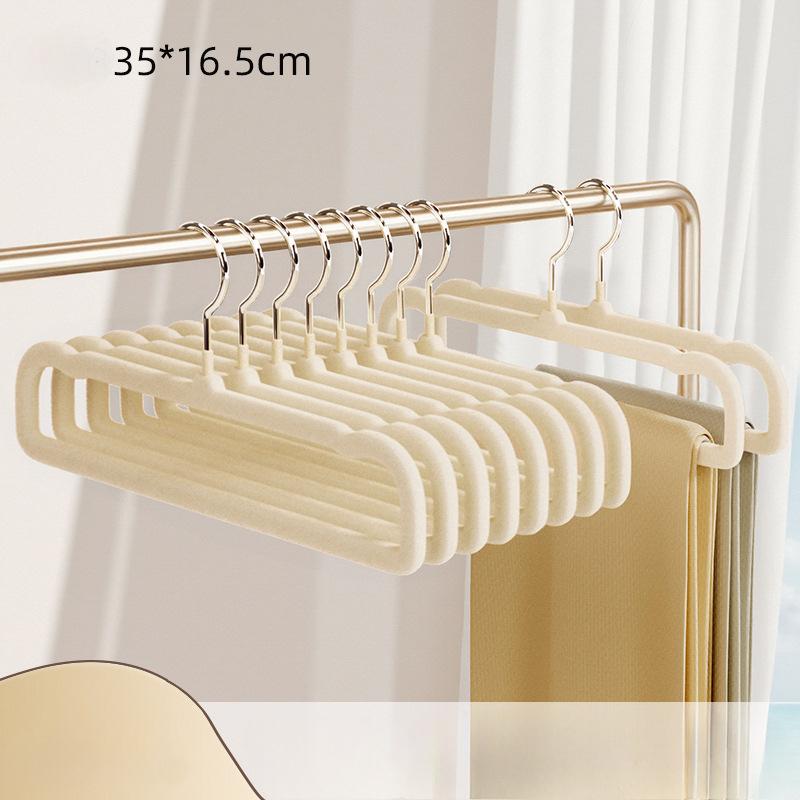 

Многофункциональная сезонная вешалка для брюк. Бесшовная противоскользящая и экономящая место вешалка для домашнего использования. 10Pcs бежевый