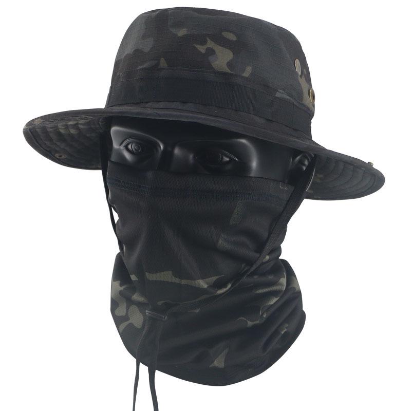 Camouflage Tactical Bucket Hat Set - Outdoor Fishing & Sun Protection Breathable Hat for Men