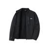 Li Ning Sports Coat Casual Fleece Lined Thermal Men's Black Stand Collar Trench Coat AFDV919-01