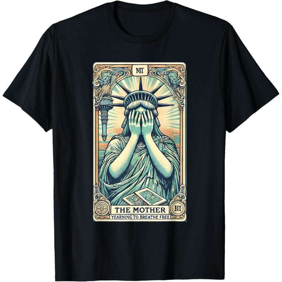 the mother tarot card statue of liberty crying T-Shirt S
