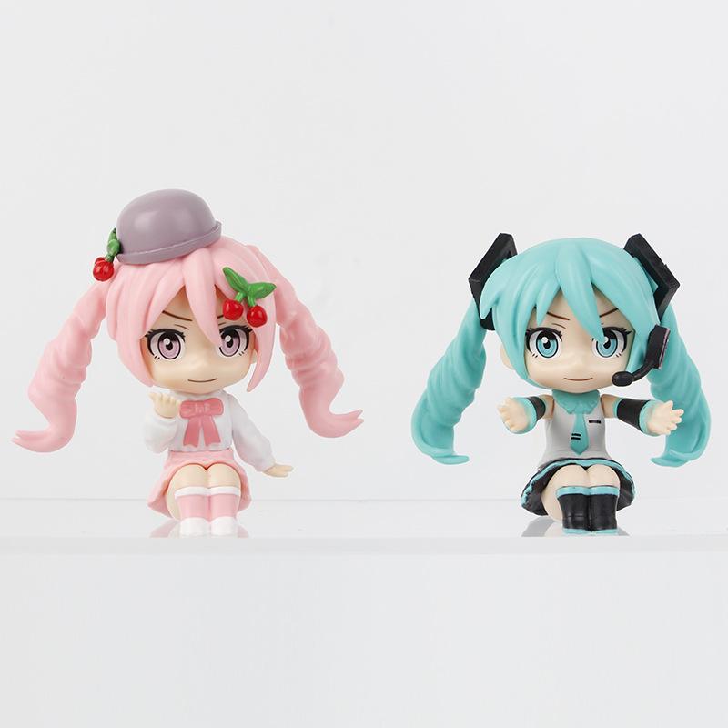 New 5pcs/set Hatsune Miku Q Version Sitting Posture Kawaii Birthday Gift Anime Girl Figures Super Cute Unique Kids Toys