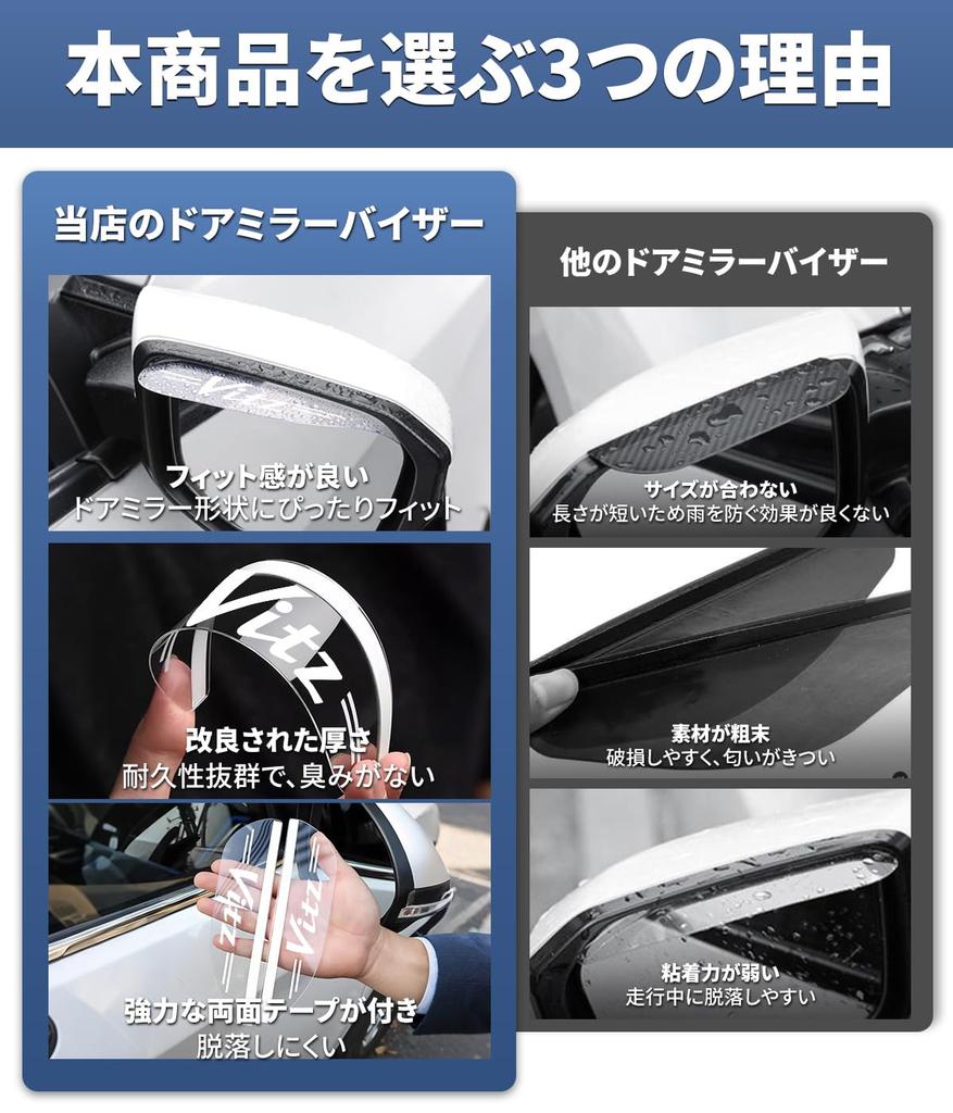Vitz Applicable Door Mirror Visor for Cars with Vitz Logo